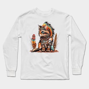 Native American Baby Cat Long Sleeve T-Shirt